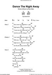 Cover icon of Dance The Night Away sheet music for guitar (chords) by The Mavericks and Raul Malo, intermediate skill level