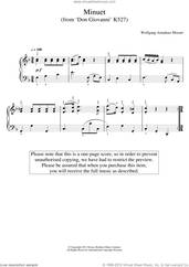 Cover icon of Minuet (from 'Don Giovanni' K527) sheet music for piano solo by Wolfgang Amadeus Mozart, classical score, easy skill level