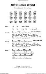 Cover icon of Slow Down World sheet music for guitar (chords) by Walter Donovan and Donovan Leitch, intermediate skill level