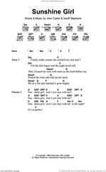 Sunshine Girl sheet music download