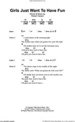 Cover icon of Girls Just Want To Have Fun sheet music for guitar (chords) by Cyndi Lauper, Lolly Vegas and Robert Hazard, intermediate skill level