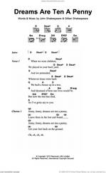 Cover icon of Dreams Are Ten A Penny sheet music for guitar (chords) by Kincade, Gillian Shakespeare and John Shakespeare, intermediate skill level