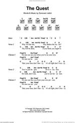 Cover icon of The Quest sheet music for guitar (chords) by Walter Donovan and Donovan Leitch, intermediate skill level