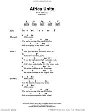 Cover icon of Africa Unite sheet music for guitar (chords) by Bob Marley, intermediate skill level