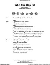 Cover icon of Who The Cap Fit sheet music for guitar (chords) by Bob Marley, Aston Barrett and Carlton Barrett, intermediate skill level