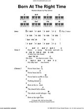 Cover icon of Born At The Right Time sheet music for piano solo (chords, lyrics, melody) by Paul Simon, intermediate piano (chords, lyrics, melody)