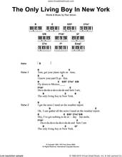 Cover icon of The Only Living Boy In New York sheet music for piano solo (chords, lyrics, melody) by Simon & Garfunkel and Paul Simon, intermediate piano (chords, lyrics, melody)
