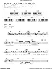 Cover icon of Don't Look Back In Anger sheet music for piano solo (chords, lyrics, melody) by Oasis and Noel Gallagher, intermediate piano (chords, lyrics, melody)