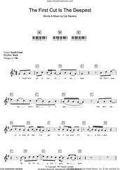Cover icon of The First Cut Is The Deepest sheet music for piano solo (chords, lyrics, melody) by Cat Stevens, intermediate piano (chords, lyrics, melody)