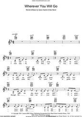 Cover icon of Wherever You Will Go sheet music for voice and other instruments (fake book) by The Calling, Aaron Kamin and Alex Band, intermediate skill level