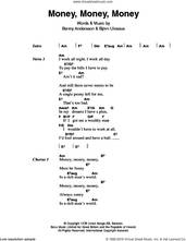 Cover icon of Money, Money, Money sheet music for guitar (chords) by ABBA, Benny Andersson and Bjorn Ulvaeus, intermediate skill level