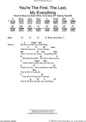 Cover icon of You're The First, The Last, My Everything sheet music for guitar (chords) by Barry White, P. Sterling Radcliffe and Tony Sepe, intermediate skill level