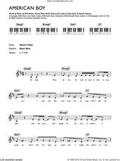 Cover icon of American Boy (featuring Kanye West) sheet music for piano solo (chords, lyrics, melody) by Estelle, Caleb Speir, Estelle Swaray, Josh Lopez, Kanye West, Keith Harris and Will Adams, intermediate piano (chords, lyrics, melody)