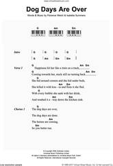Cover icon of Dog Days Are Over sheet music for piano solo (chords, lyrics, melody) by Florence And The Machine, Florence Welch and Isabella Summers, intermediate piano (chords, lyrics, melody)