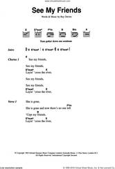 Cover icon of See My Friends sheet music for guitar (chords) by The Kinks and Ray Davies, intermediate skill level