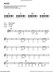 Cover icon of Maps sheet music for piano solo (chords, lyrics, melody) by Yeah Yeah Yeahs, Brian Chase, Karen O and Nick Zinner, intermediate piano (chords, lyrics, melody)