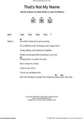 Cover icon of That's Not My Name sheet music for guitar (chords) by The Ting Tings, Jules De Martino and Katie White, intermediate skill level