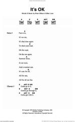 Cover icon of It's OK sheet music for guitar (chords) by The Beach Boys, Brian Wilson and Mike Love, intermediate skill level