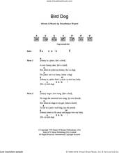 Cover icon of Bird Dog sheet music for guitar (chords) by The Everly Brothers and Boudleaux Bryant, intermediate skill level