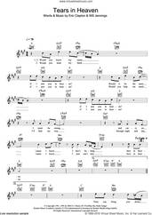 Tears In Heaven sheet music for alto saxophone solo (PDF)