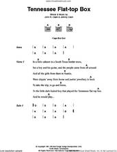 Cover icon of Tennessee Flat-top Box sheet music for guitar (chords) by Johnny Cash, intermediate skill level