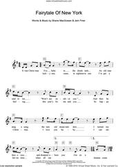 Cover icon of Fairytale Of New York sheet music for piano solo (chords, lyrics, melody) by The Pogues, Kirsty MacColl, The Pogues & Kirsty MacColl, Jem Finer and Shane MacGowan, intermediate piano (chords, lyrics, melody)