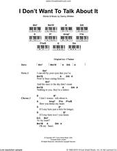 Cover icon of I Don't Want To Talk About It sheet music for piano solo (chords, lyrics, melody) by Rod Stewart, Everything But The Girl and Danny Whitten, intermediate piano (chords, lyrics, melody)