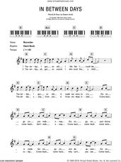 Cover icon of In Between Days sheet music for piano solo (chords, lyrics, melody) by The Cure and Robert Smith, intermediate piano (chords, lyrics, melody)
