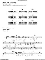 Cover icon of KodachromeTM sheet music for piano solo (chords, lyrics, melody) by Paul Simon, intermediate piano (chords, lyrics, melody)