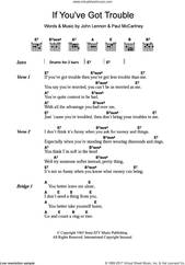 Cover icon of If You've Got Trouble sheet music for guitar (chords) by The Beatles, John Lennon and Paul McCartney, intermediate skill level