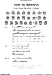 Cover icon of From This Moment On sheet music for guitar (chords) by Shania Twain and Robert John Lange, wedding score, intermediate skill level