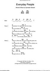 Cover icon of Everyday People sheet music for guitar (chords) by Sly & The Family Stone and Sylvester Stewart, intermediate skill level