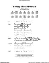 Ronettes Frosty The Snowman Sheet Music For Guitar Chords