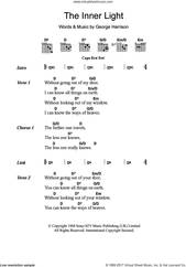 Cover icon of The Inner Light sheet music for guitar (chords) by The Beatles and George Harrison, intermediate skill level