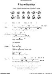 Cover icon of Private Number sheet music for guitar (chords) by William Bell and Booker T. Jones, intermediate skill level