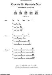 Cover icon of Knockin' On Heaven's Door sheet music for guitar (chords) by Avril Lavigne, Bob Dylan and Eric Clapton, intermediate skill level