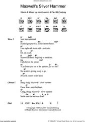 Cover icon of Maxwell's Silver Hammer sheet music for guitar (chords) by The Beatles, John Lennon and Paul McCartney, intermediate skill level
