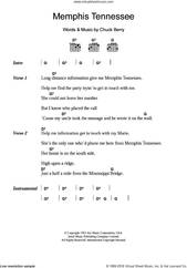 Cover icon of Memphis Tennessee sheet music for guitar (chords) by Chuck Berry, intermediate skill level