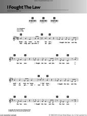 Cover icon of I Fought The Law sheet music for piano solo (chords, lyrics, melody) by The Clash and Sonny Curtis, intermediate piano (chords, lyrics, melody)