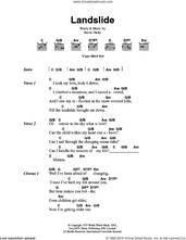 Cover icon of Landslide sheet music for guitar (chords) by Fleetwood Mac and Stevie Nicks, intermediate skill level