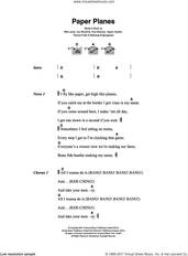 Cover icon of Paper Planes sheet music for guitar (chords) by M.I.A., Joe Strummer, Mathangi Arulpragasam, Mick Jones, Paul Simonon, Thomas Wesley Pentz and Topper Headon, intermediate skill level