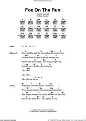 Cover icon of Fox On The Run sheet music for guitar (chords) by Manfred Mann and Tony Hazzard, intermediate skill level