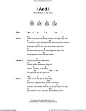 Cover icon of I And I sheet music for guitar (chords) by Bob Dylan, intermediate skill level