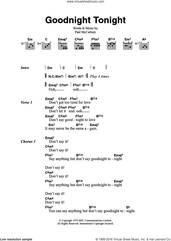 Cover icon of Goodnight Tonight sheet music for guitar (chords) by Wings and Paul McCartney, intermediate skill level