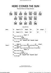 Cover icon of Here Comes The Sun sheet music for guitar (chords) by George Harrison and Merle Travis, intermediate skill level