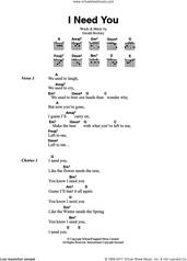 I Need You sheet music download