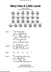 Cover icon of Mary Had A Little Lamb sheet music for guitar (chords) by Wings and Paul McCartney, intermediate skill level