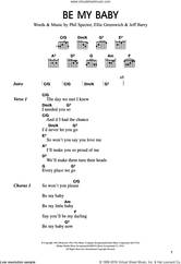 Cover icon of Be My Baby sheet music for guitar (chords) by Jeff Barry, Merle Travis, Phil Spector and Ellie Greenwich, intermediate skill level