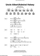 Cover icon of Uncle Albert/Admiral Halsey sheet music for guitar (chords) by Paul McCartney and Linda McCartney, intermediate skill level