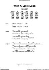 Cover icon of With A Little Luck sheet music for guitar (chords) by Wings and Paul McCartney, intermediate skill level